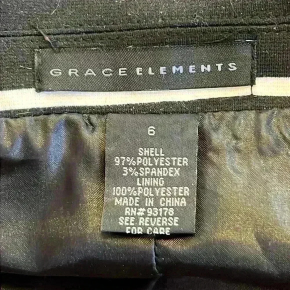 Grace Elements Jacket Women’s 6 Black White Stripes Professional - Picture 7 of 8